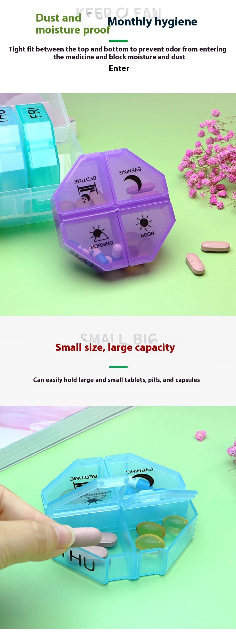 Moisture-Proof Weekly Pill Organizer