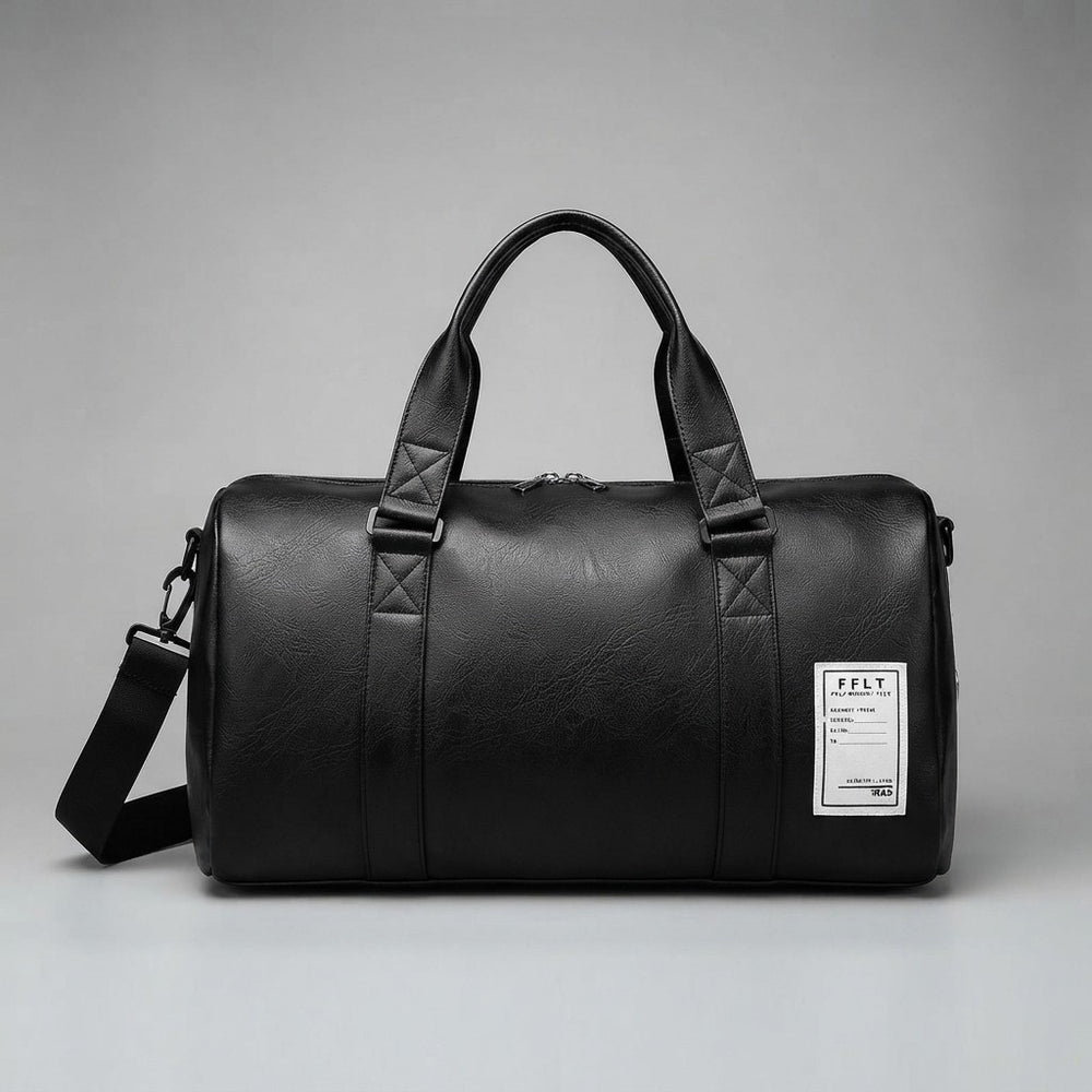 Business PU Leather Sports Gym Bag